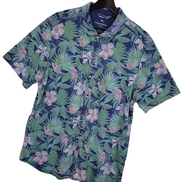 Tommy Bahama Men's Hawaiian Floral Button-Up Shirt Sz XL Resortwear Island Vibes - Picture 1 of 8